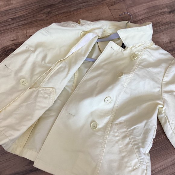 Gap Cotton Canvas Double Breasted Jacket Pale Yellow Size Medium - Picture 5 of 10